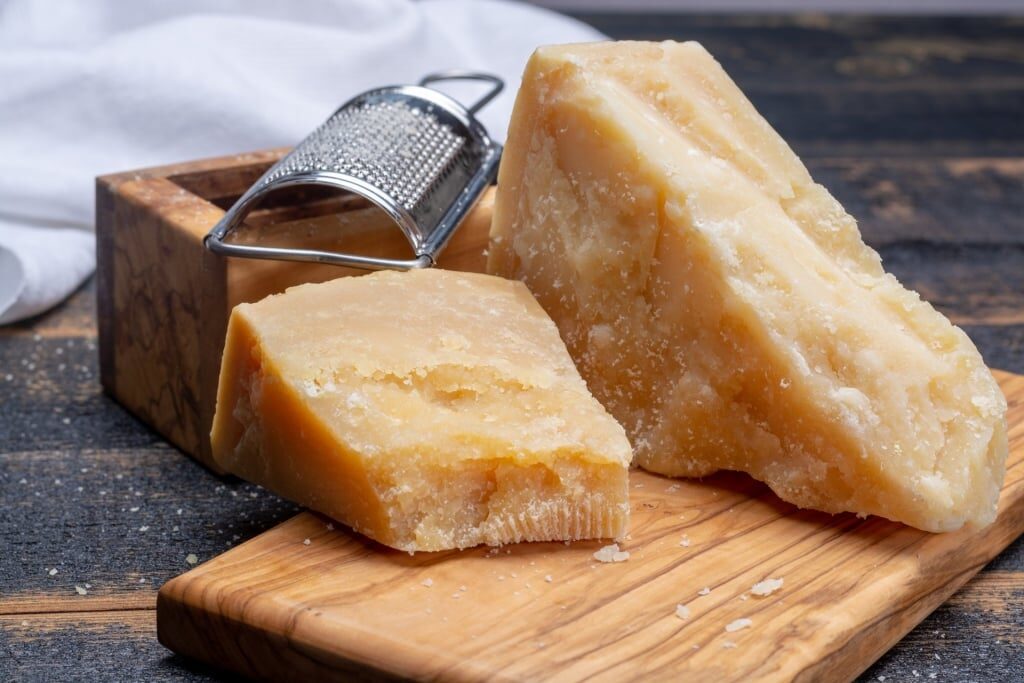 Thick slices of parmigiano reggiano