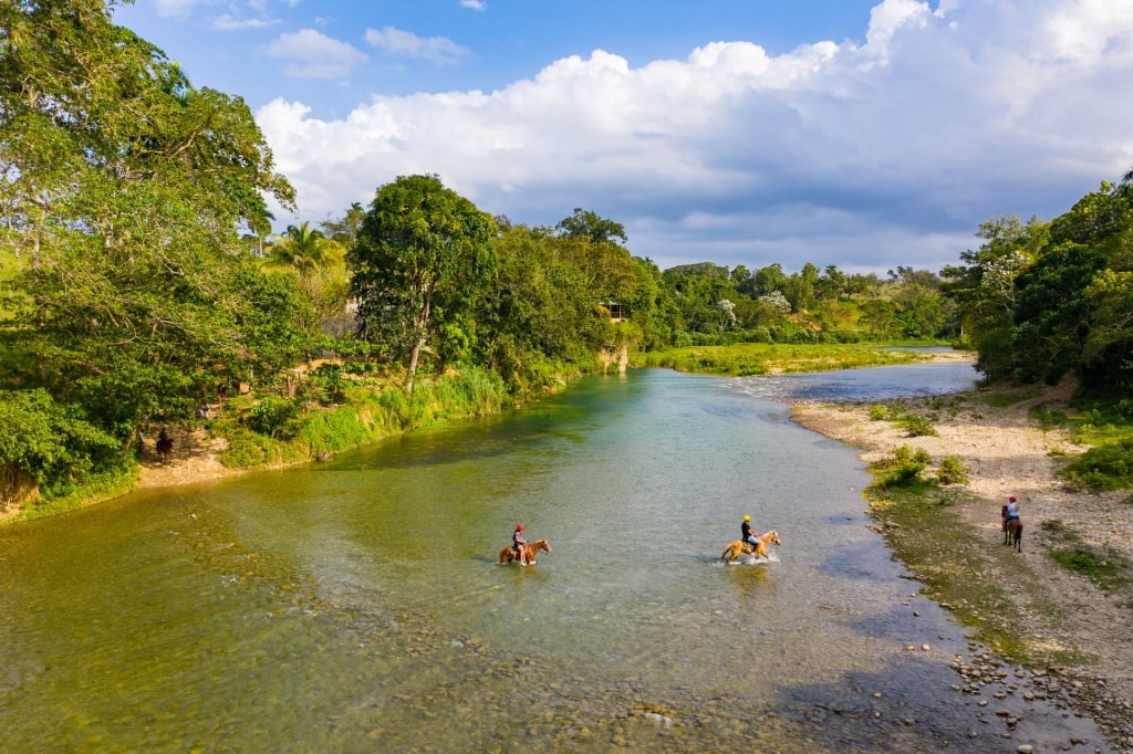 People horseback riding in Puerto Plata