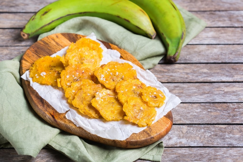 Green plantains called tostones