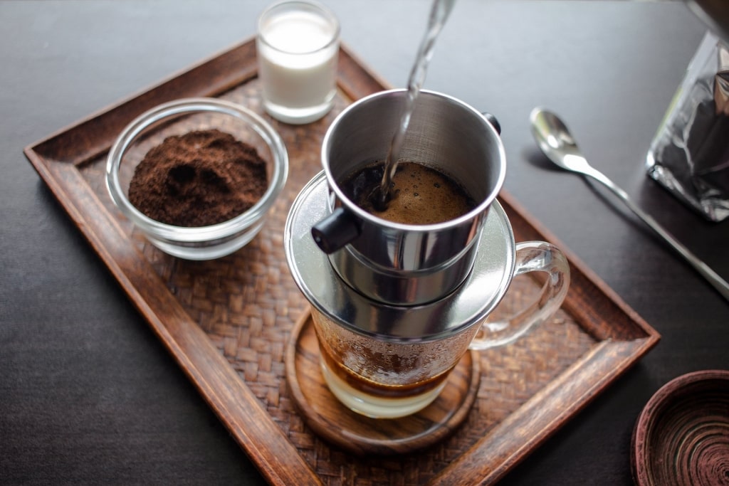 Vietnamese coffee in a cup