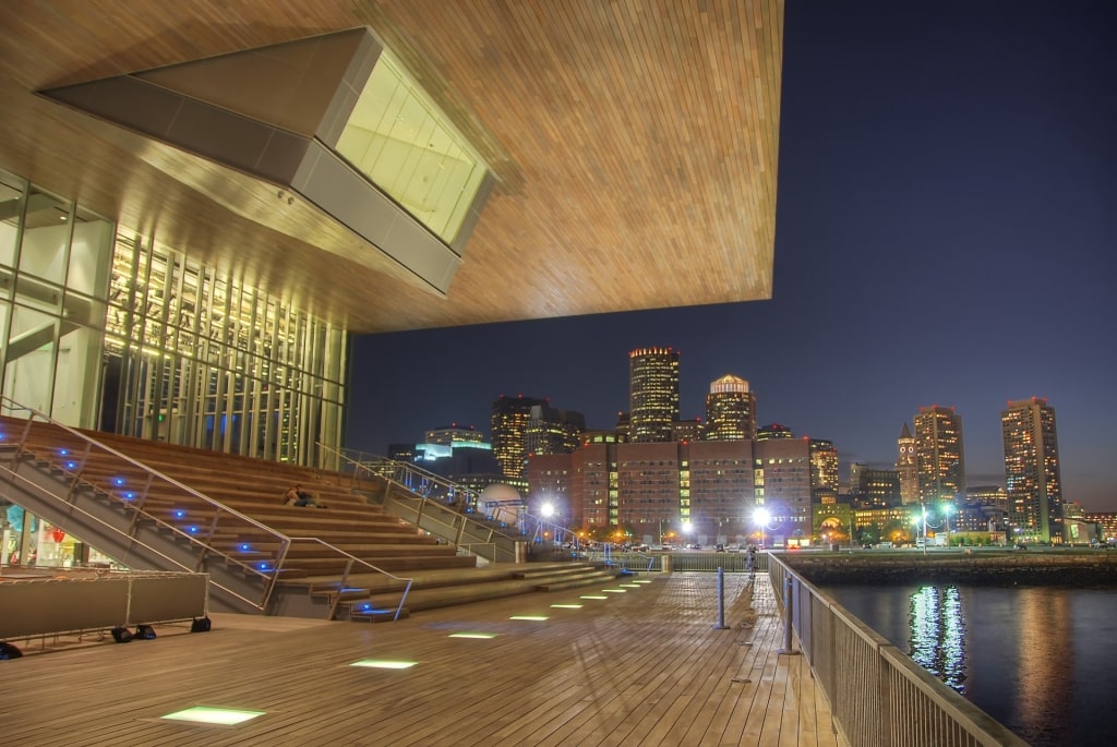 View of Institute of Contemporary Art at night