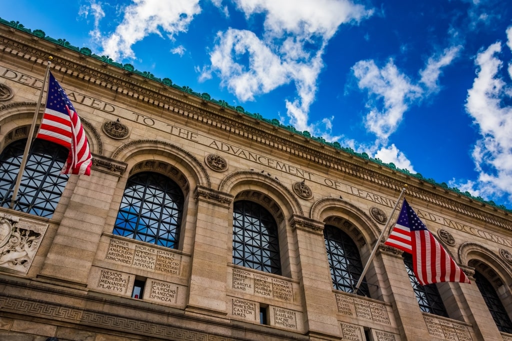 Popular building of Boston Public Library