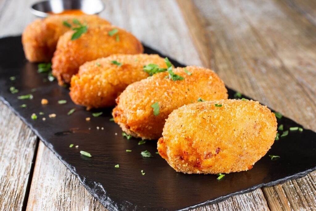 Plate of savory croquettes