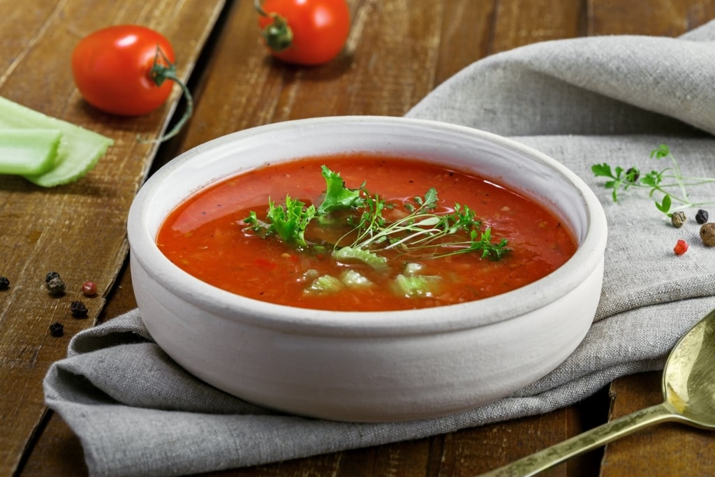 Bowl of hearty gazpacho