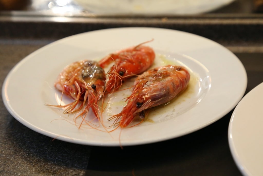 Plate of Grilled Red Shrimp 