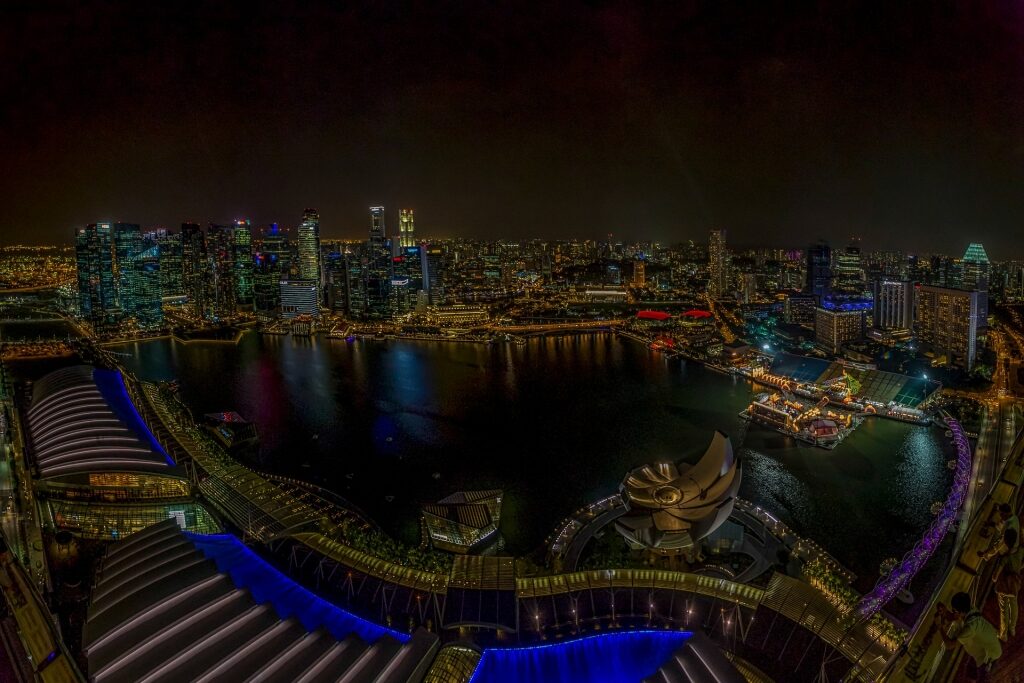 View from Sands SkyPark at night
