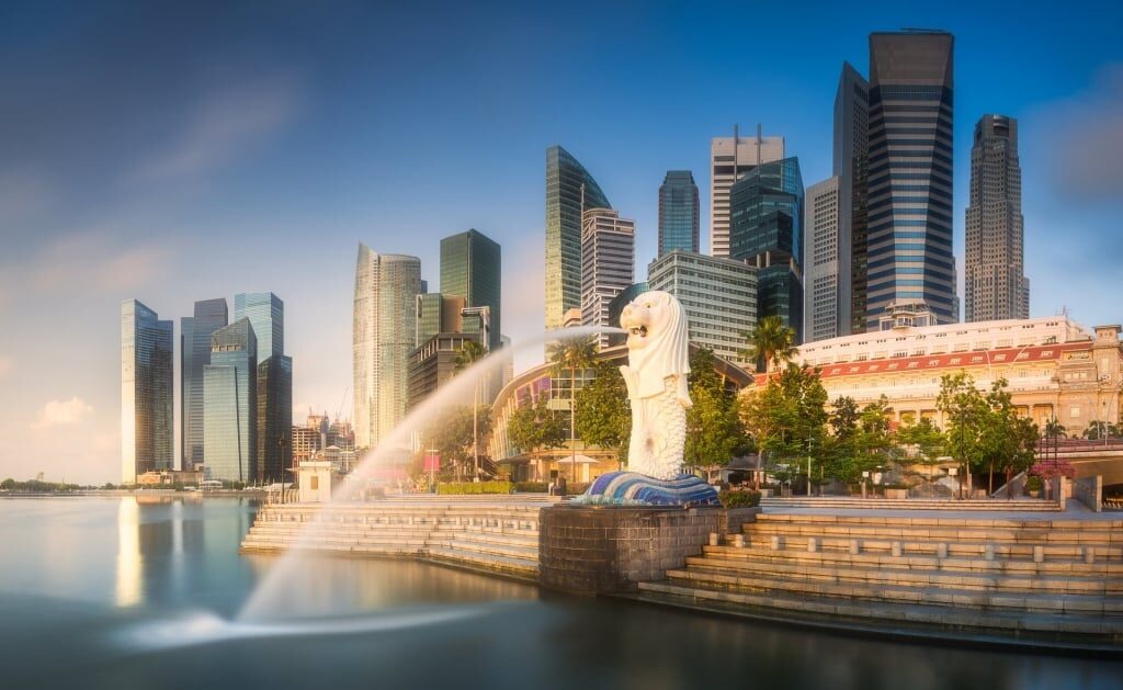 Iconic statue of Merlion Park