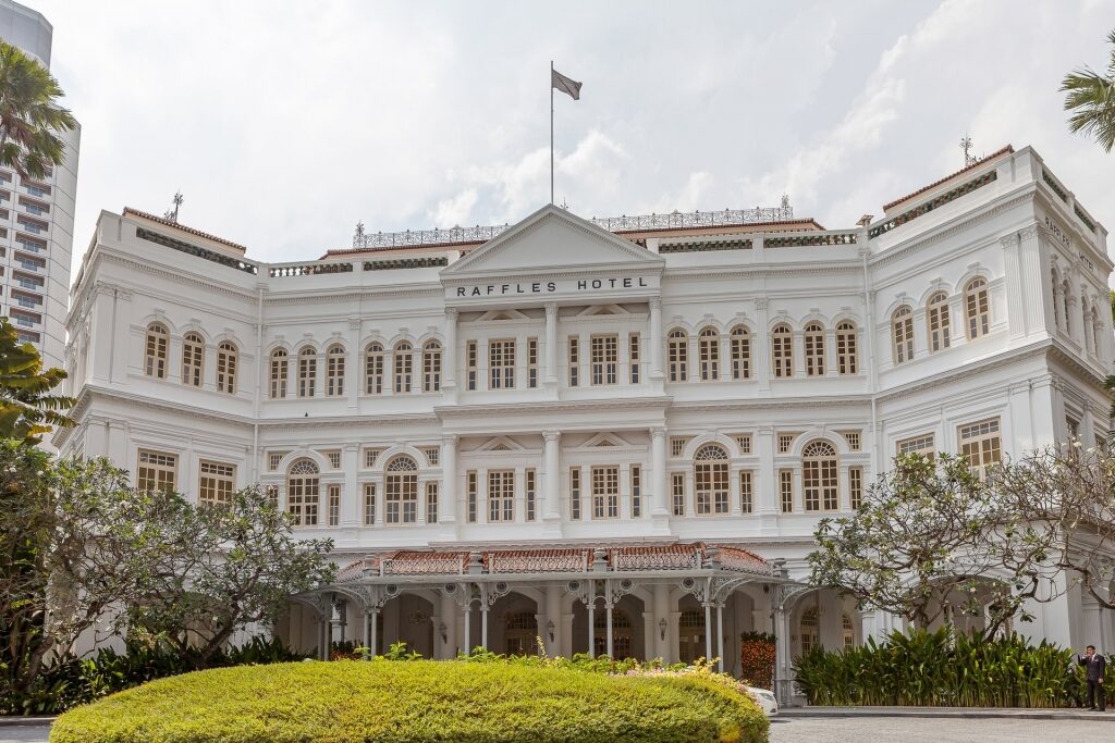 Raffles Hotel, one of the most popular landmarks in Singapore