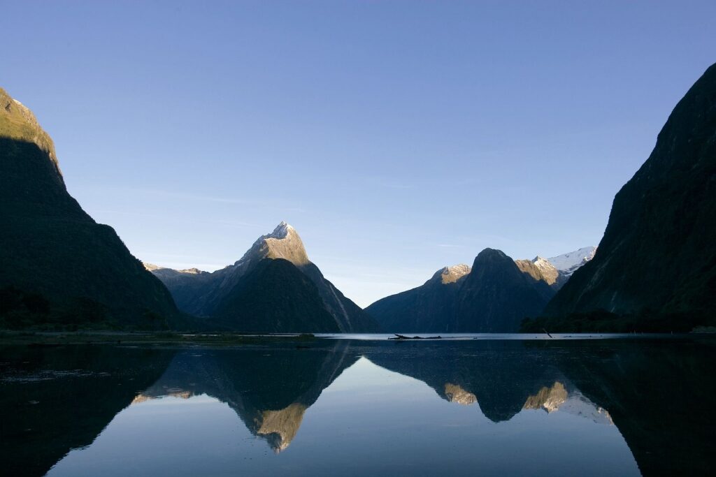 Milford Sound reflecting on waters