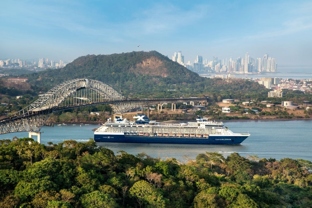 Celebrity cruising the Bridge of the Americas