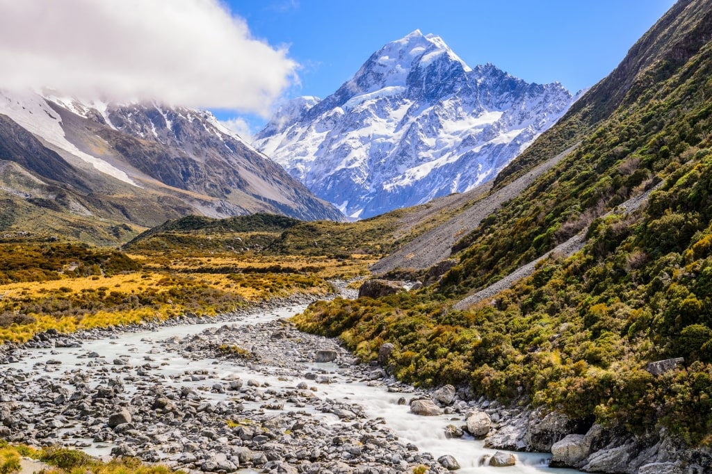 View while hiking along Aoraki Mount Cook National Park