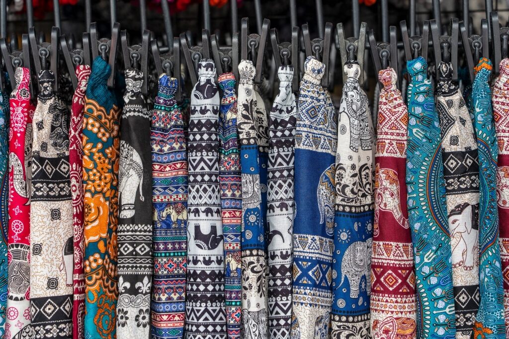 Popular Thai clothing with elephant prints