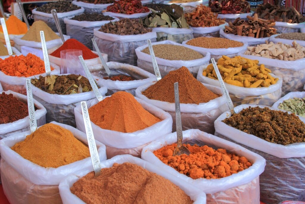 Thai Spices at a market in Thailand