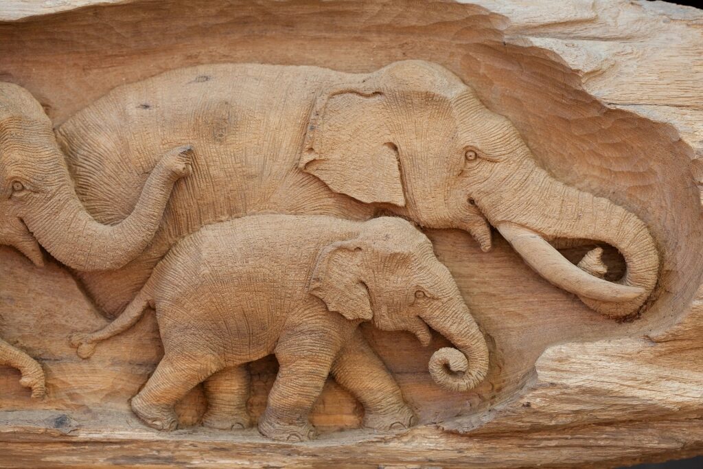 Elephant wooden carving