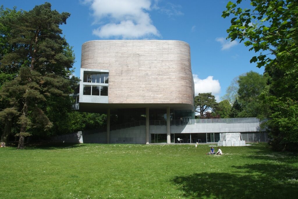 Modern architecture of Glucksman Gallery, located within the picturesque campus of University College Cork