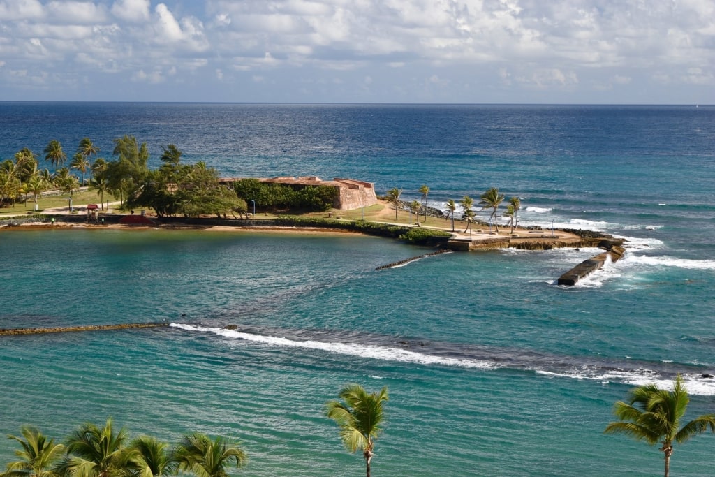 Aerial view of Escambron Beach, Puerto Rico