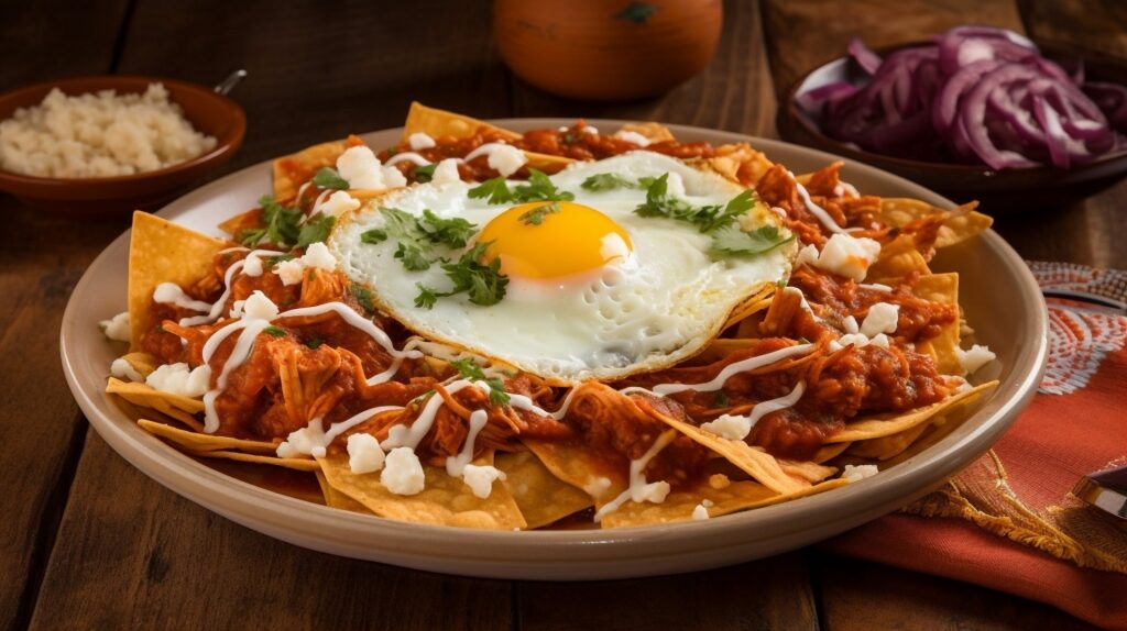 Chilaquiles on a plate