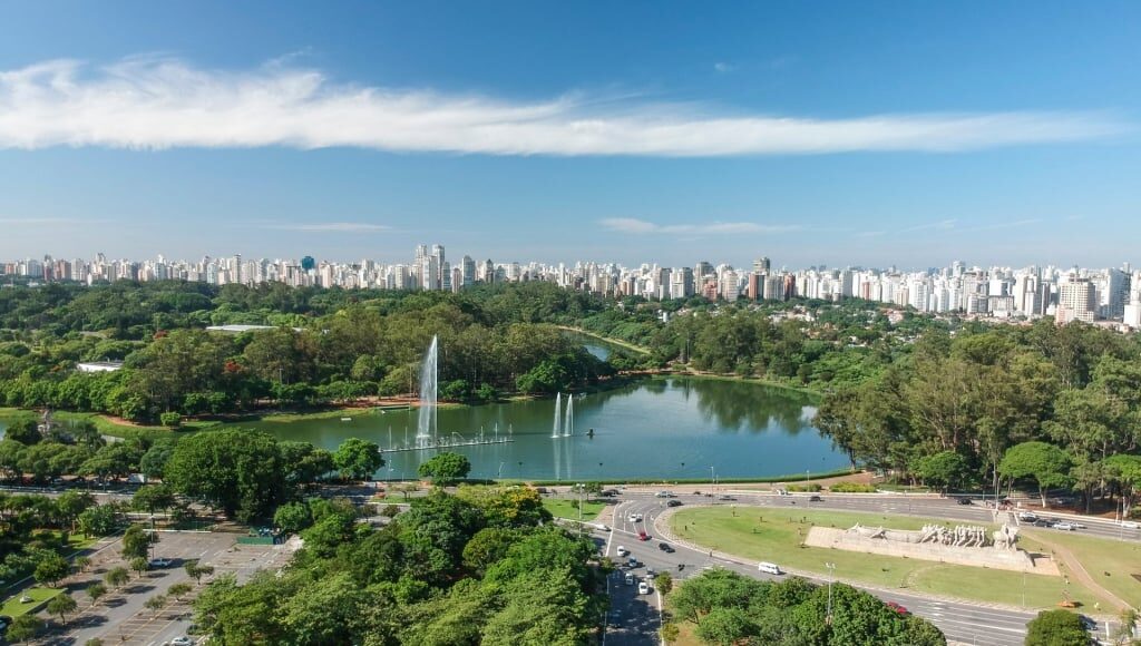 Lush landscape of Ibirapuera Park