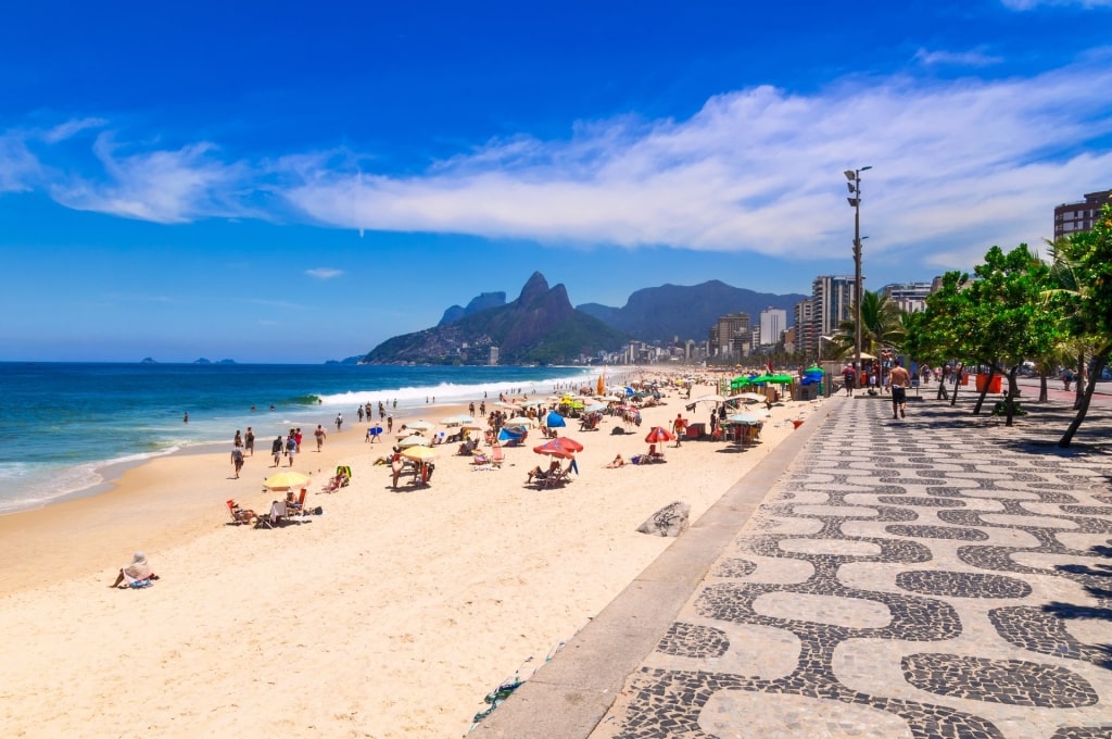 People lounging at the Ipanema Beach, Brazil