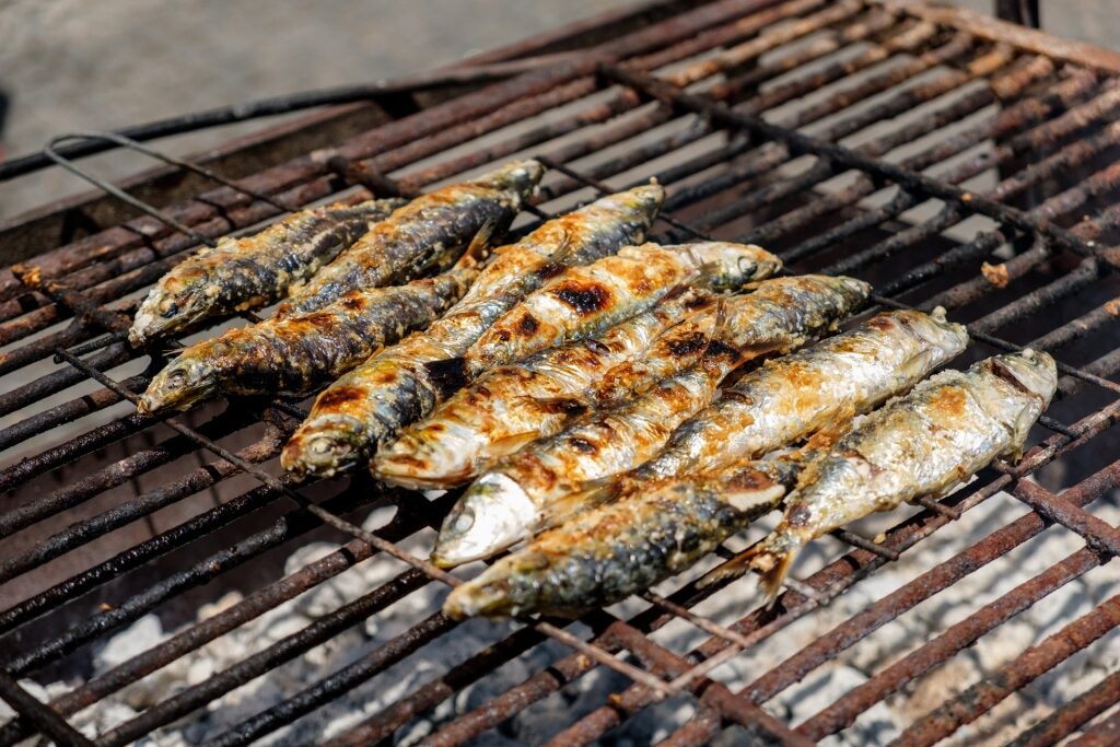 Grilled sardines, one of the most popular food in Porto