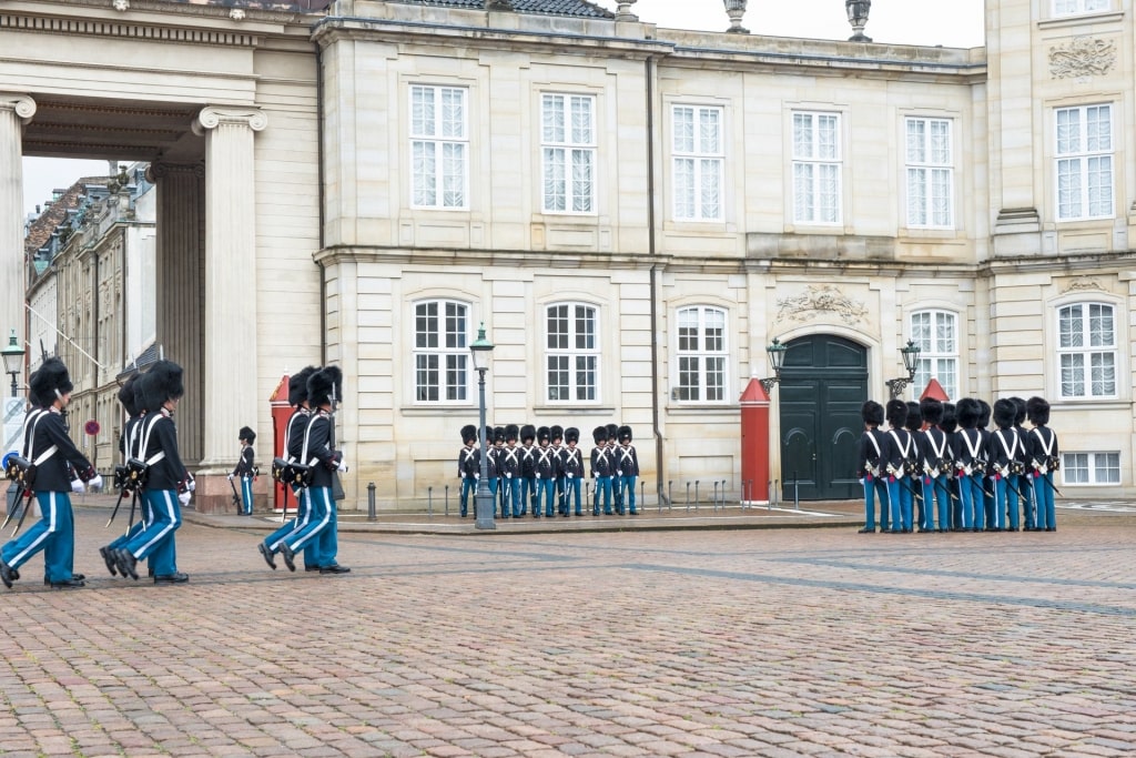 Beautiful Amalienborg Palace in Copenhagen