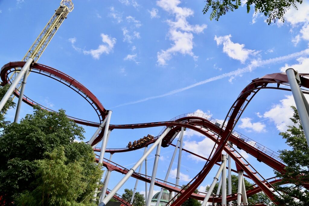 Iconic roller coaster of Tivoli Gardens