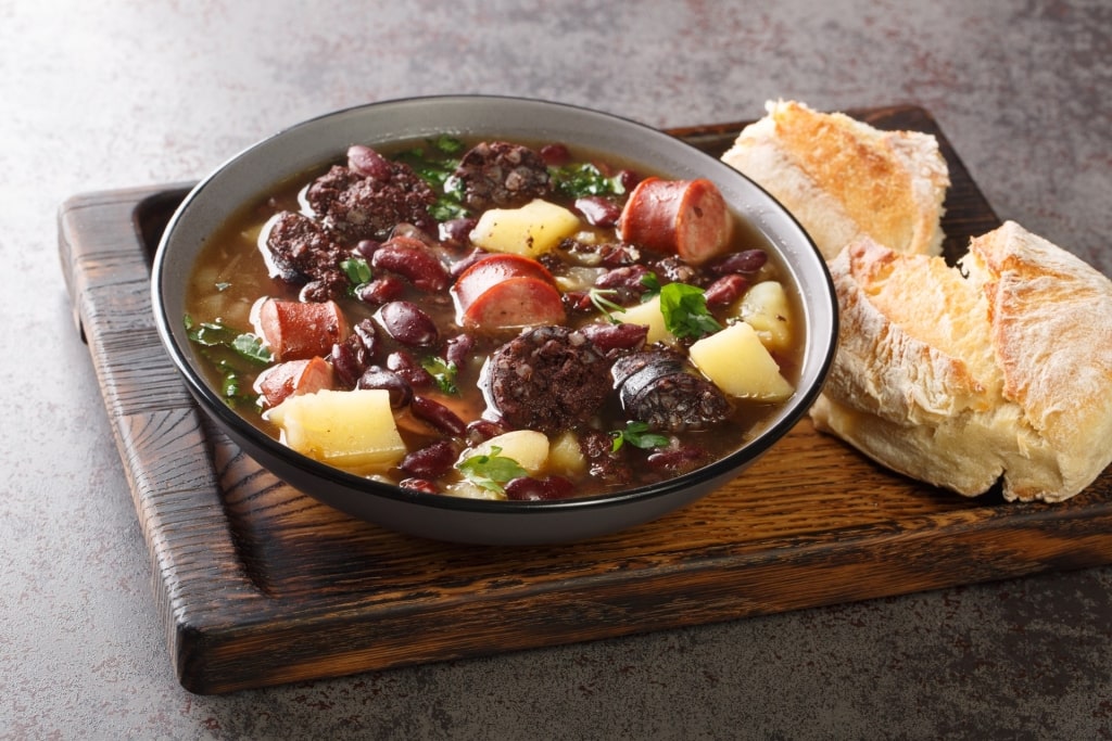 Bowl of hearty Sopa da Pedra