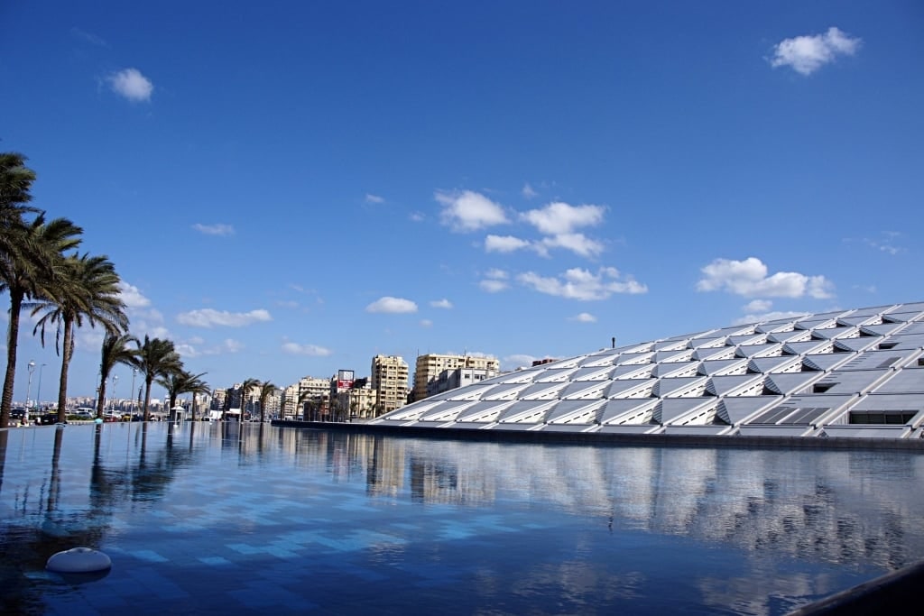 Unique architecture of Bibliotheca Alexandrina