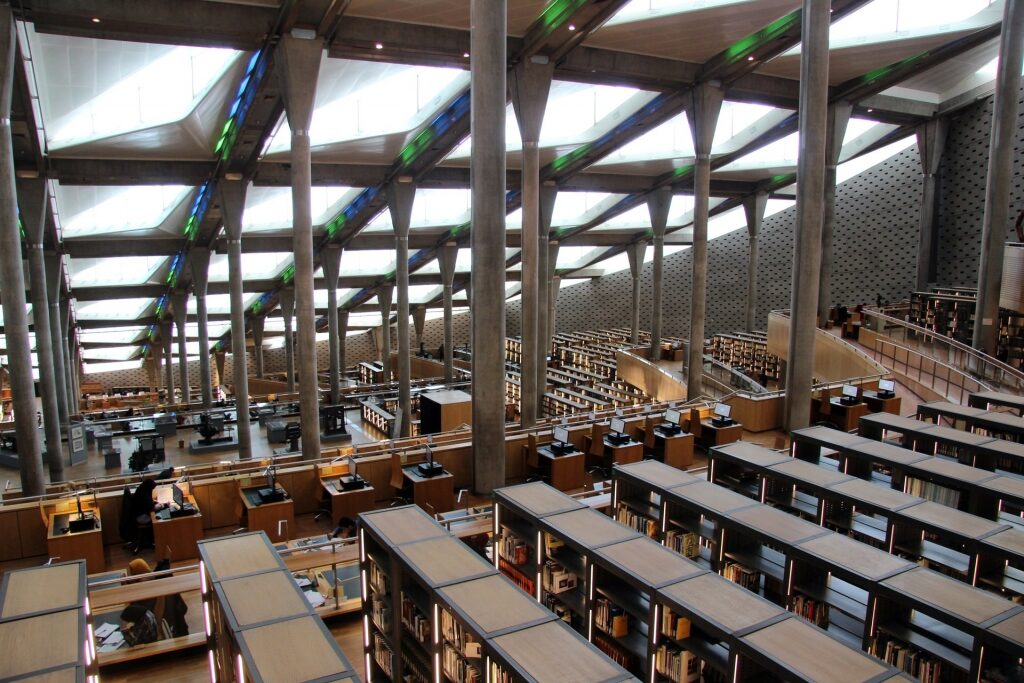 View inside the Bibliotheca Alexandrina