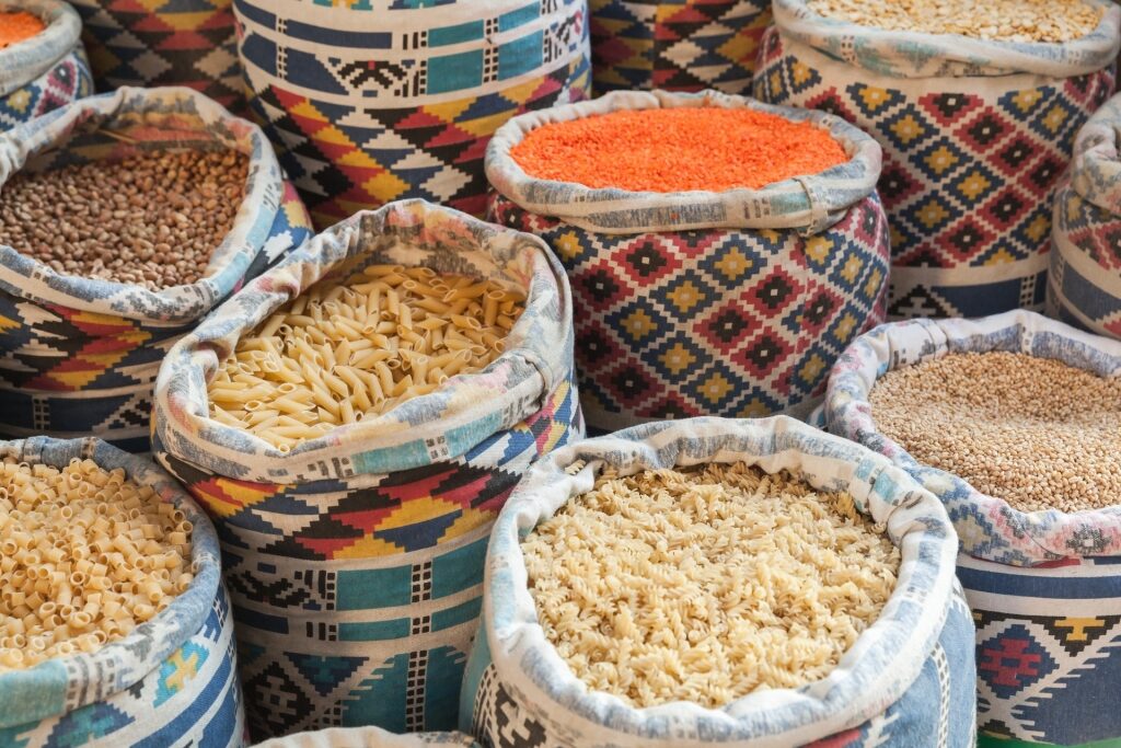 Grains at a market in Corniche