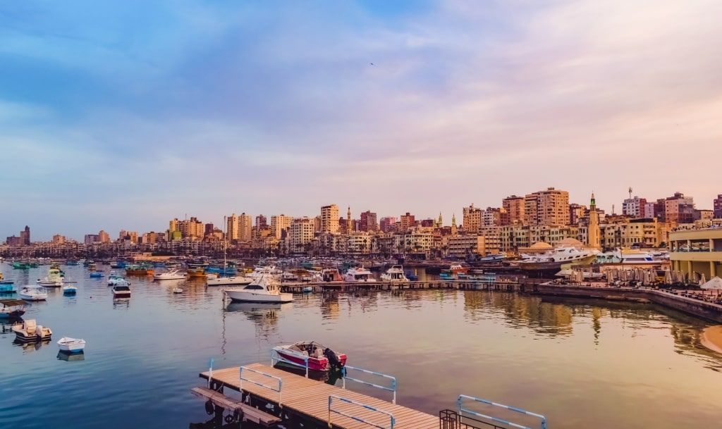 View of Alexandria at sunset