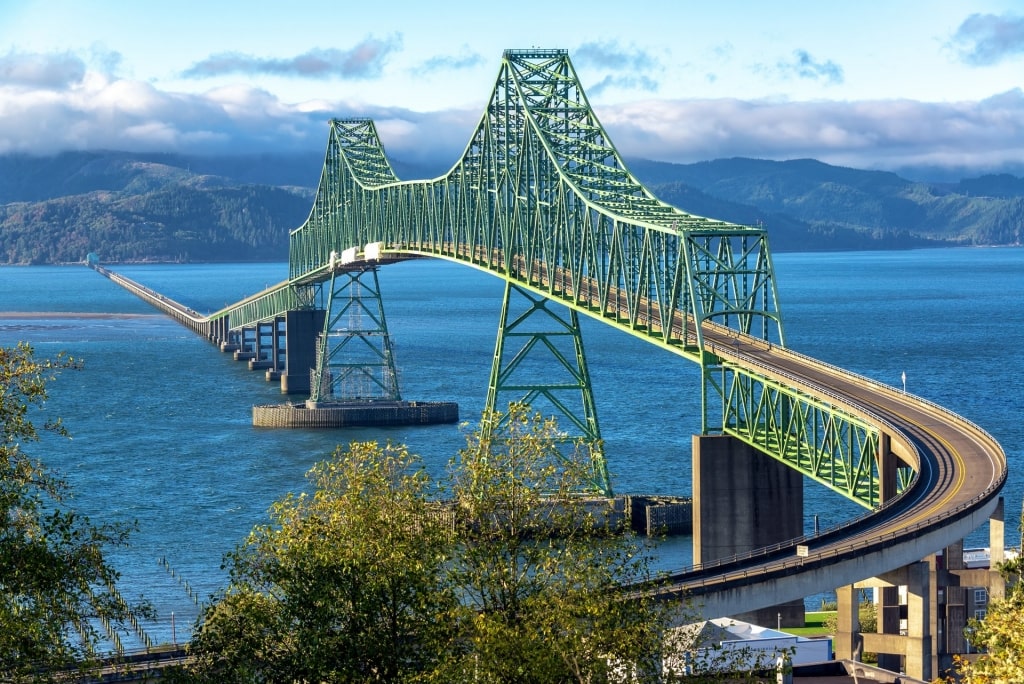 Beautiful landscape of Astoria Megler bridge