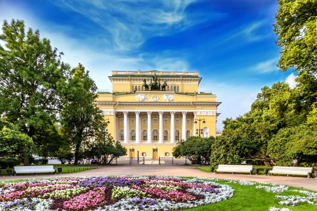 Lush landscape of Alexandrinsky Theatre