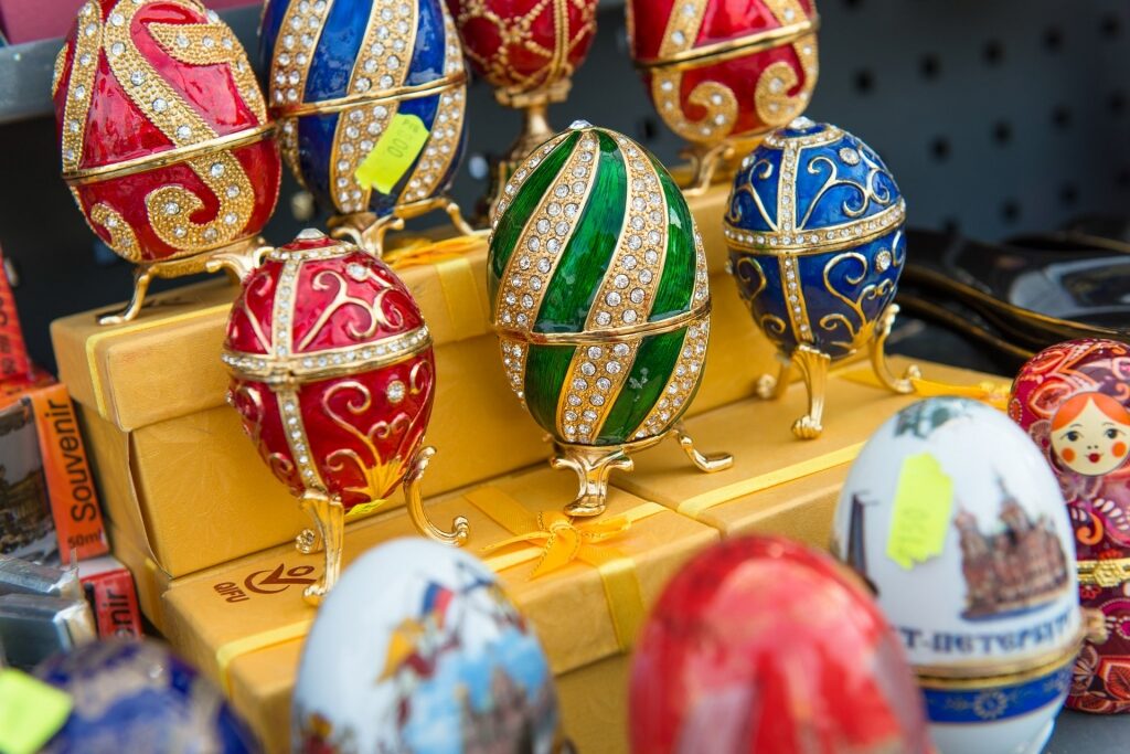 Colorful Easter eggs at the Fabergé Museum