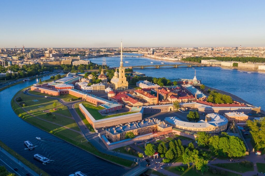 Aerial view of Peter and Paul Fortress