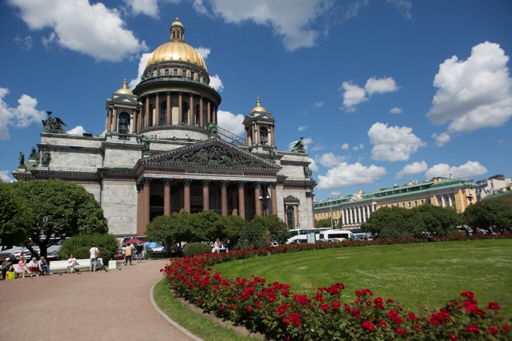 Exterior of St. Isaac’s Cathedral with gold dome