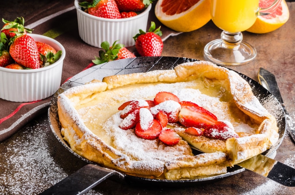 Plate of delicious Dutch pancakes