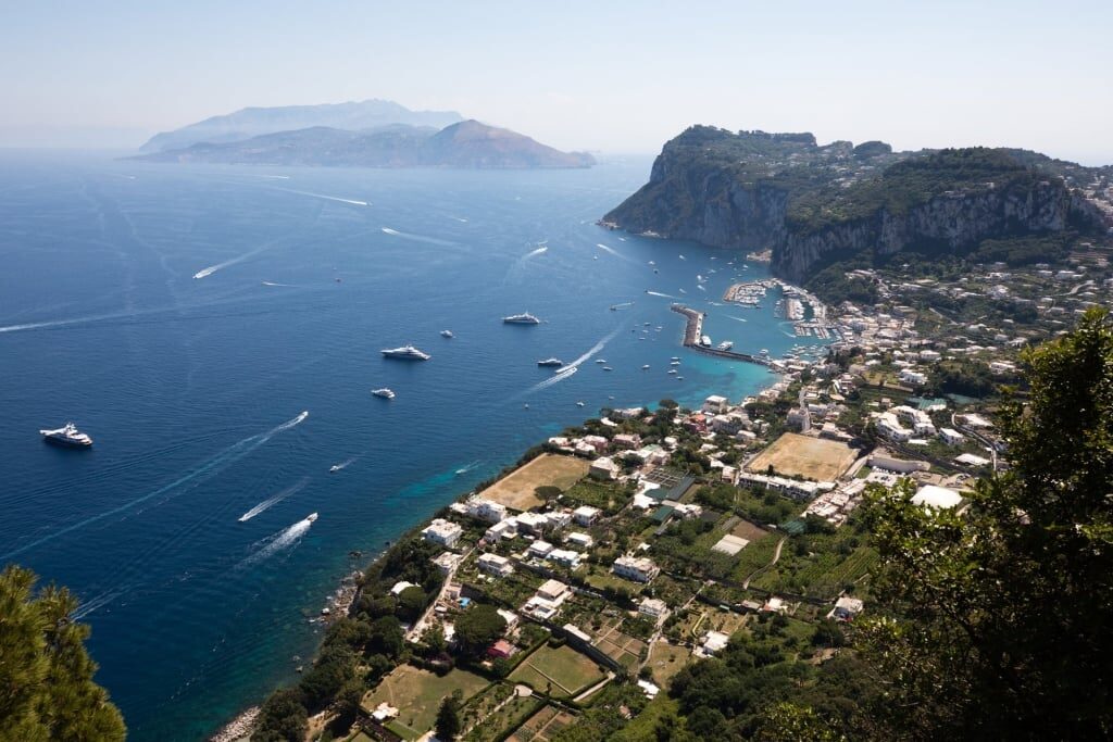 Aerial view of Marina Grande, Capri