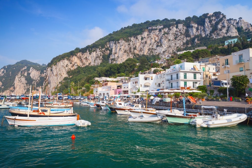 Waterfront view of Marina Grande, Capri