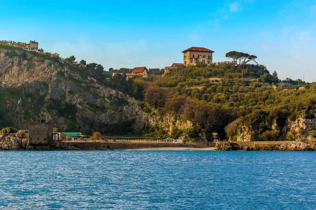 View of Marina di Puolo, Sorrento from the water