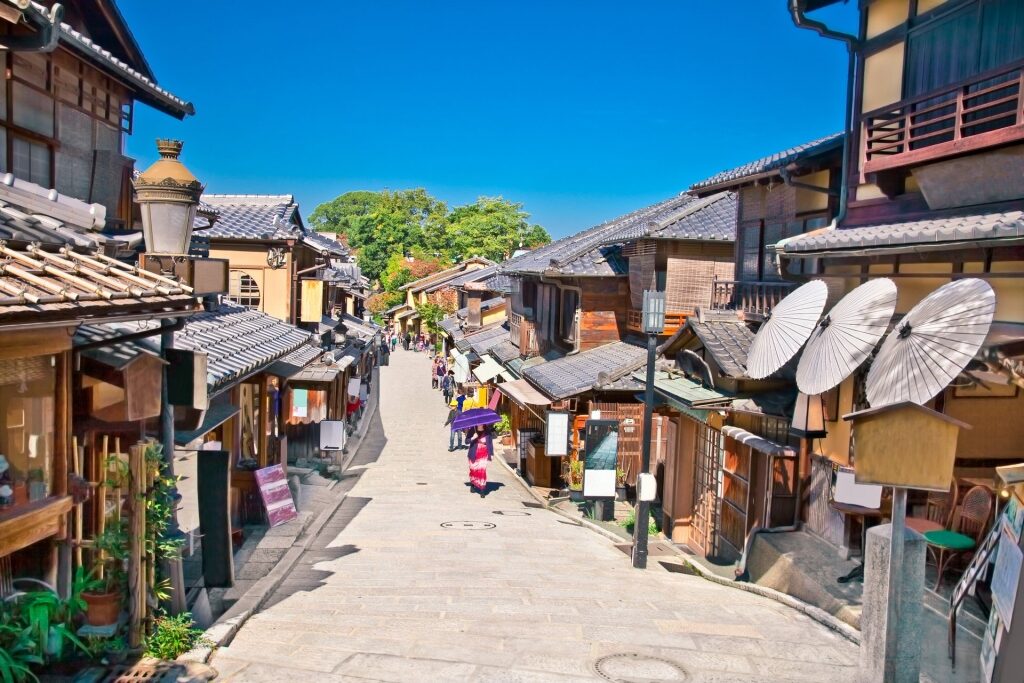 Iconic street of Gion Geisha District, Kyoto