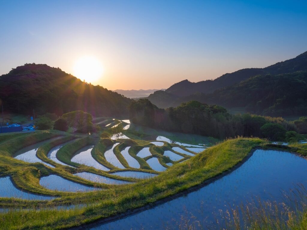 Picturesque view of Oyama Rice Terraces
