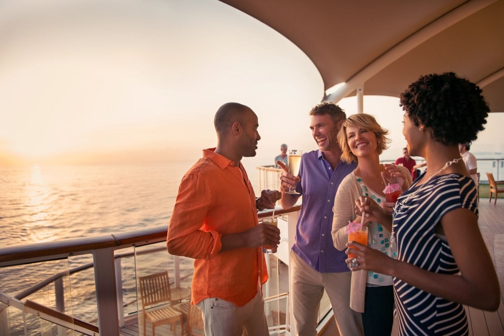 People hanging out at the Sunset Bar