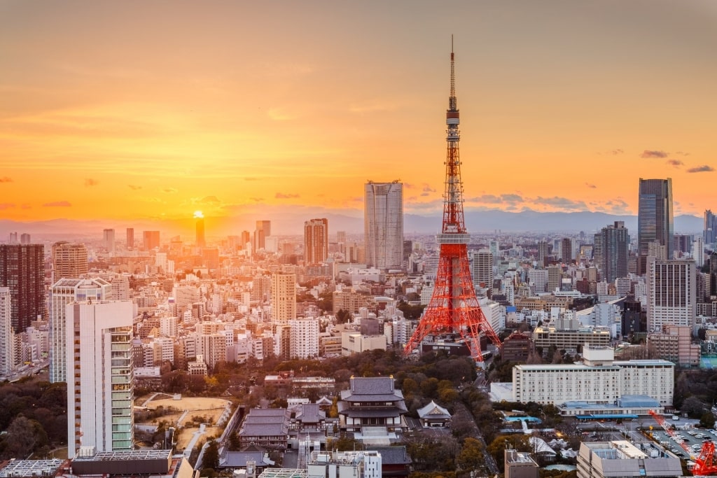 View of Tokyo skyline