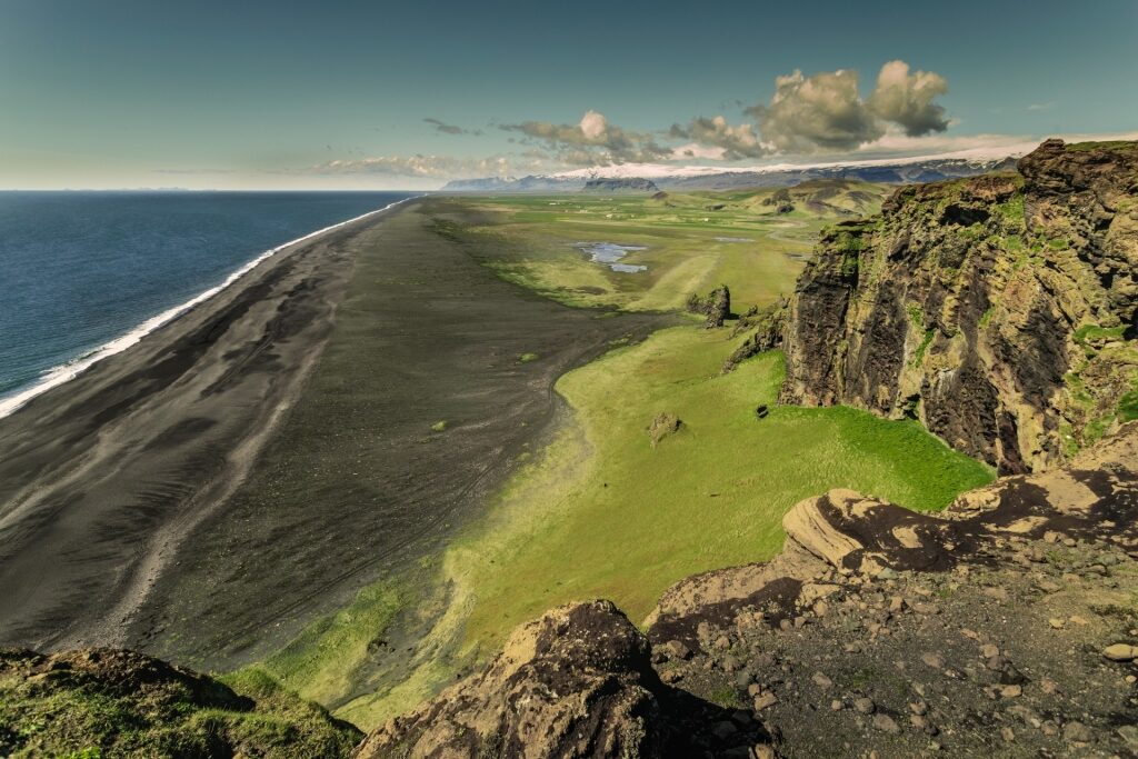 Aerial view of Dyrhólaey Beach, Iceland
