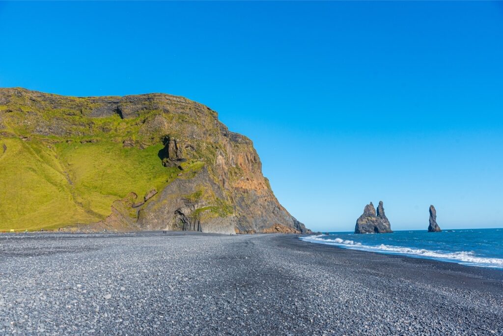 Sunny day at Reynisfjara Beach, Iceland