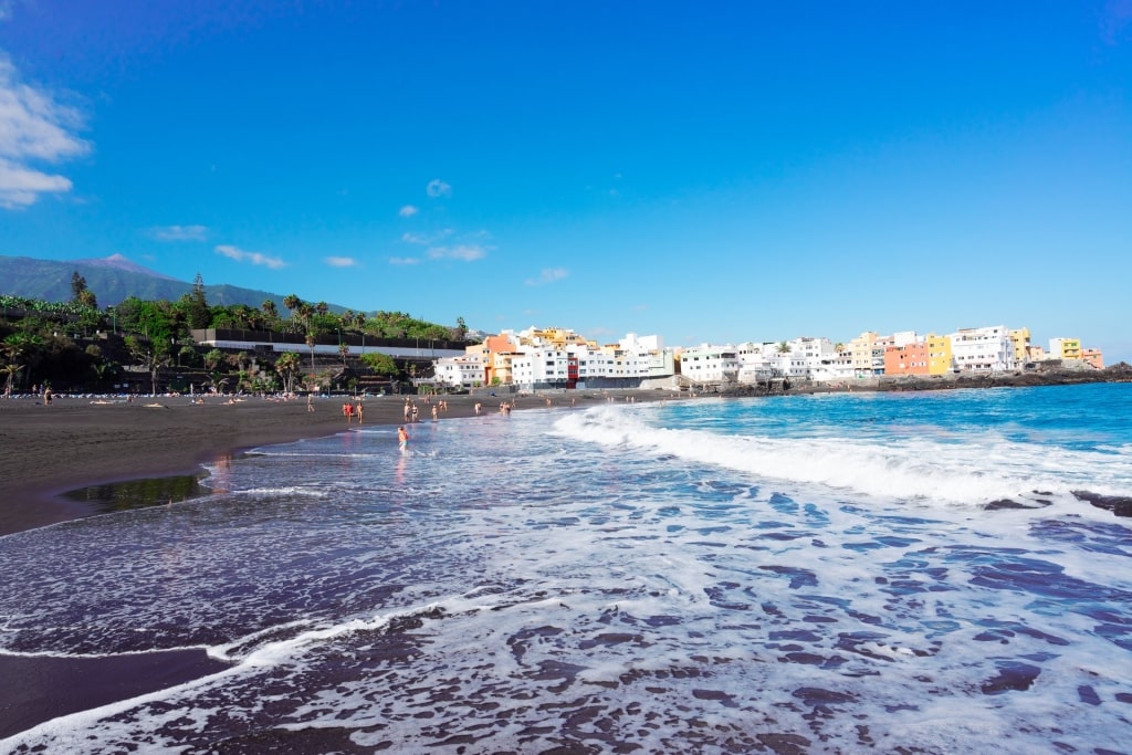 Beautiful Playa Jardin in Tenerife, one of the most beautiful black sand beaches in the world