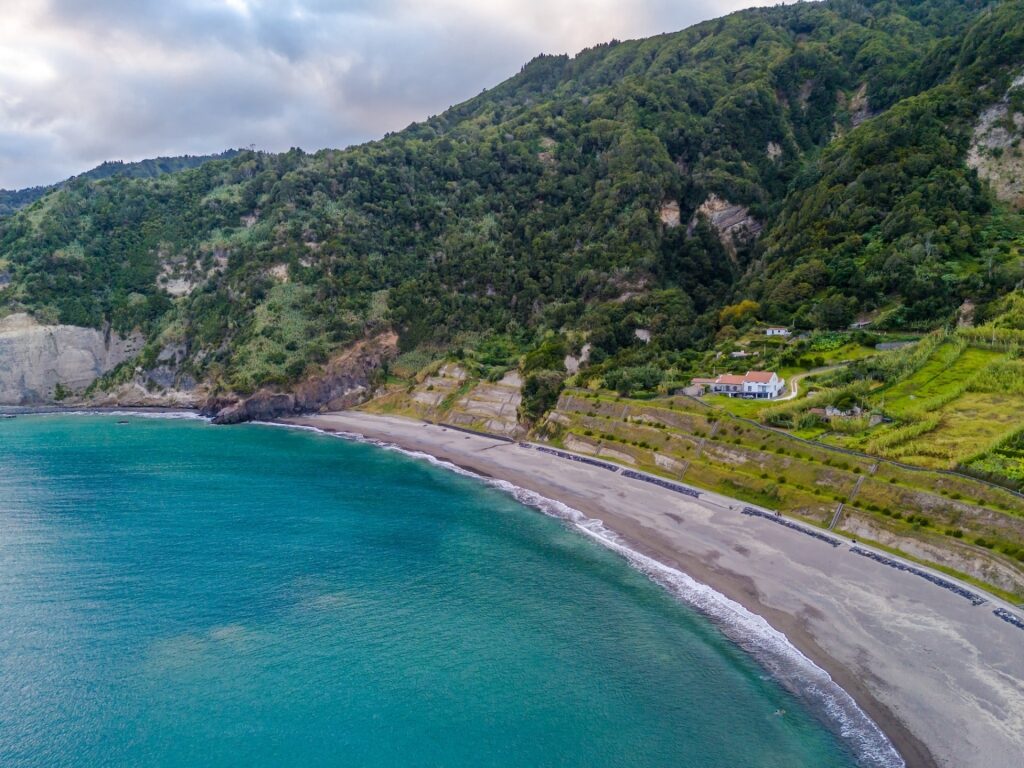 Aerial view of Praia do Fogo, São Miguel, Azores