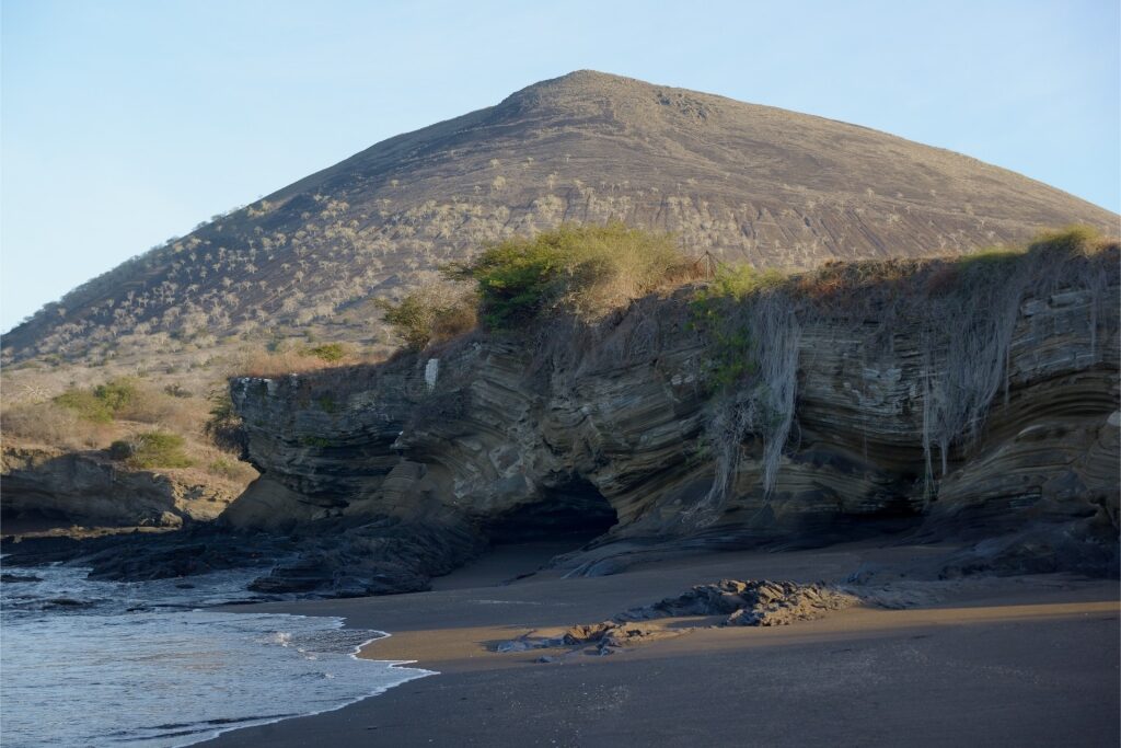 Quiet beach of Puerto Egas in Santiago Island, Galápagos