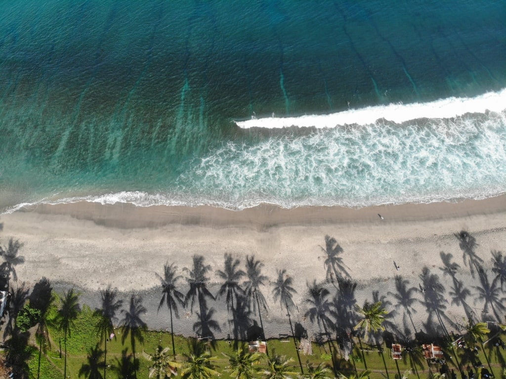 Birds eye view of Senggigi Beach in Lombok